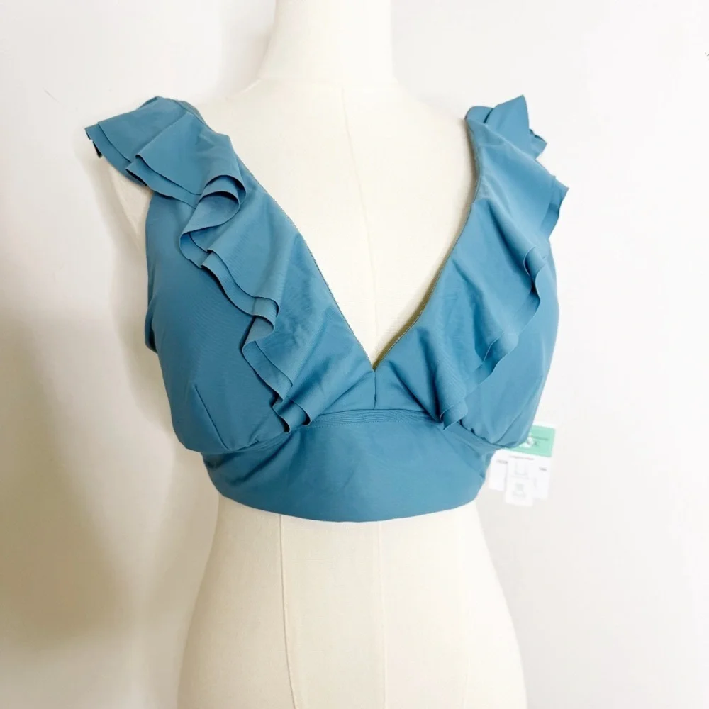 Sunsets Willa Wireless Bikini Top Ocean Blue Size 38D/40C